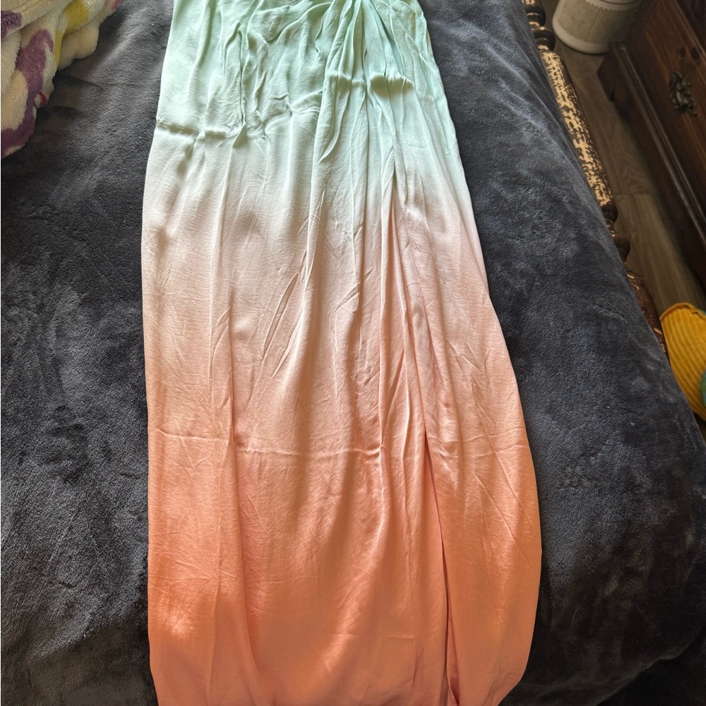 Young Fabulous & Broke Gradient Maxi Skirt in Mint and Coral